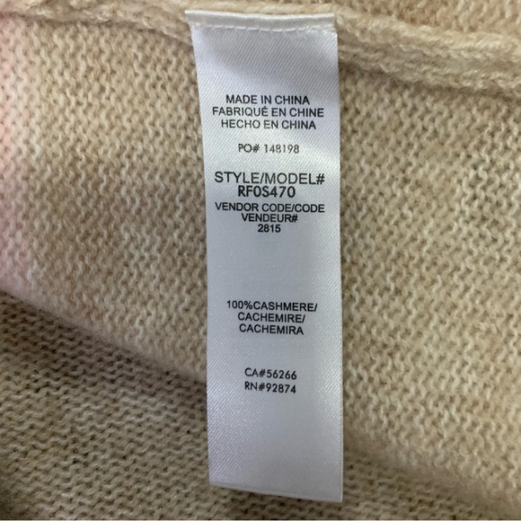 Splendid Collection Women’s Open Front Colorblock 100% Cashmere Cardigan - Picture 10 of 11